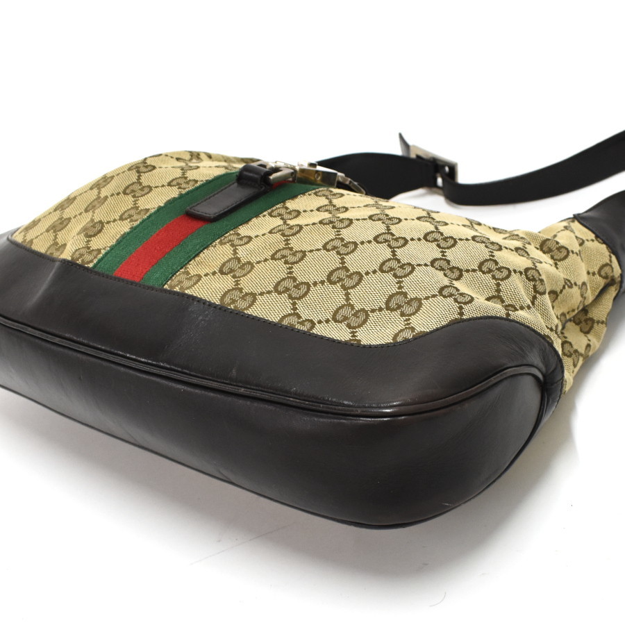 1円 ◆GUCCI グッチ ワンショルダーバッグ 001・3346 ジャッキー シェリーライン ウェブ GGキャンバス ベージュ◆〇K.Cmm.oN-16_画像5