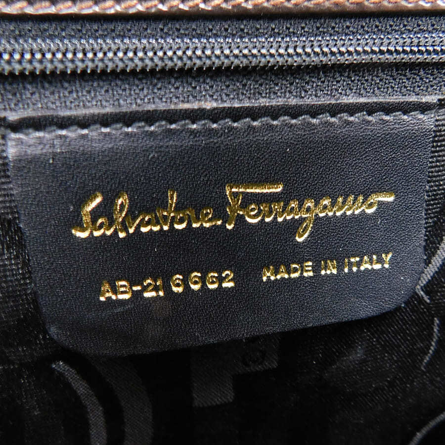 1円 ■ 美品 フェラガモ ショルダーバッグ AB-21 6662 ブラウン系 レザー ガンチーニ お買い物 Salvatore Ferragamo ■E.Blel.tI-14_画像8