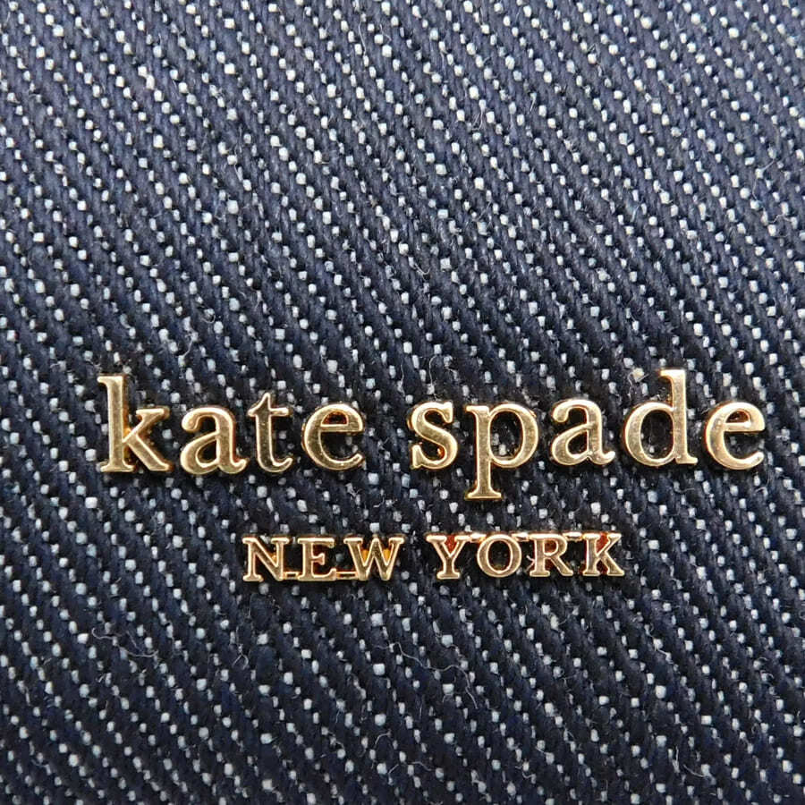 1円 ■ 極美品 ケイトスペード ハンドバッグ ブルー系 デニム×レザー お出かけ お買い物 kate spade ■E.Bie.An-13_画像8