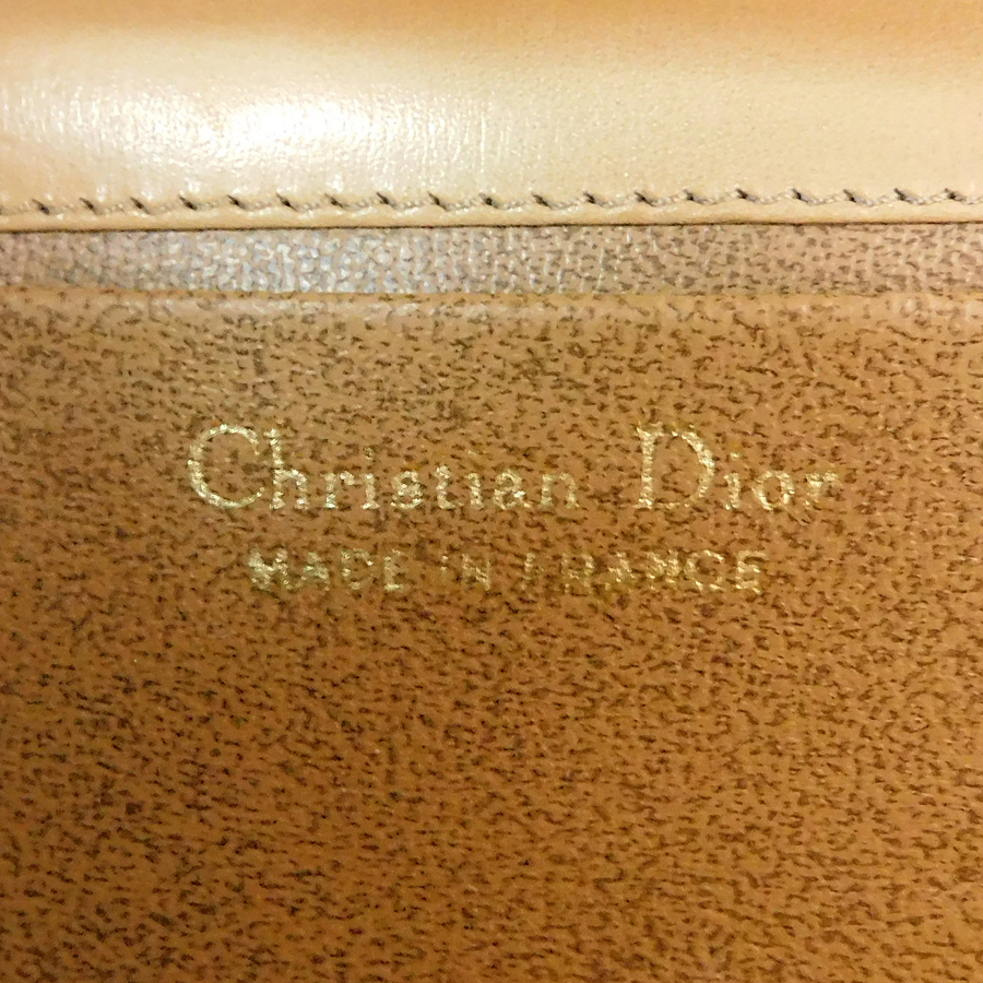 1円 ■ クリスチャンディオール ショルダーバッグ ベージュ系 レザー パーティーバッグ Christian Dior ■E.Bupr.tI-26_画像8