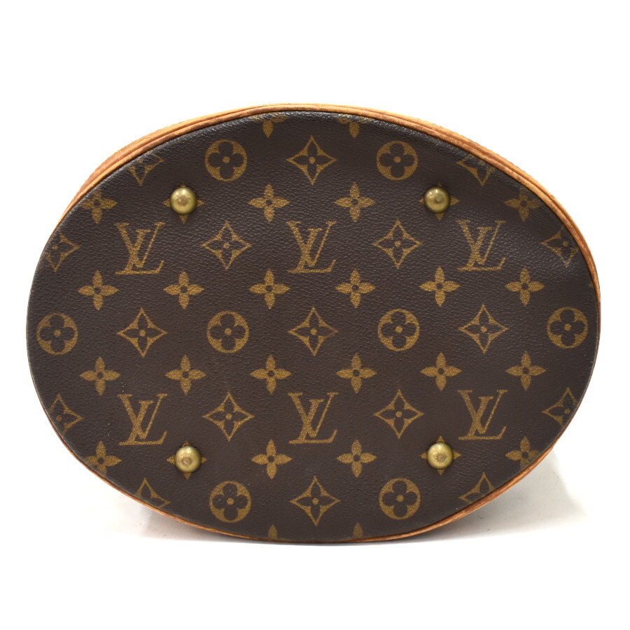 1円 ◆良品 LOUIS VUITTON ルイヴィトン ショルダーバッグ バケットGM M42236 モノグラム キャンバス ブラウン◆E.Cslo.tI-20_画像4