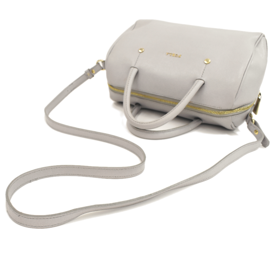 1円 ◆新品同様 FURLA フルラ アリッサ 2wayショルダーバッグ ハンドバッグ ALISSA レザー ライトグレー◆E.Blg.Gt-18☆_画像7