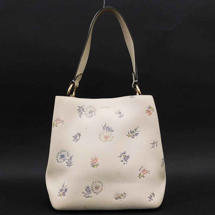 1 jpy # beautiful goods Coach handbag 2310 white group leather flower .... shopping COACH #E.Bie.An-19