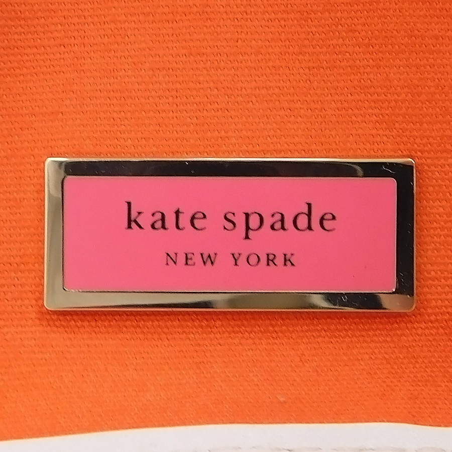 1円 ■ 美品 ケイトスペード ハンドバッグ オレンジ系×ホワイト系 キャンバス×レザー kate spade ■E.Bmpg.tI-19_画像8