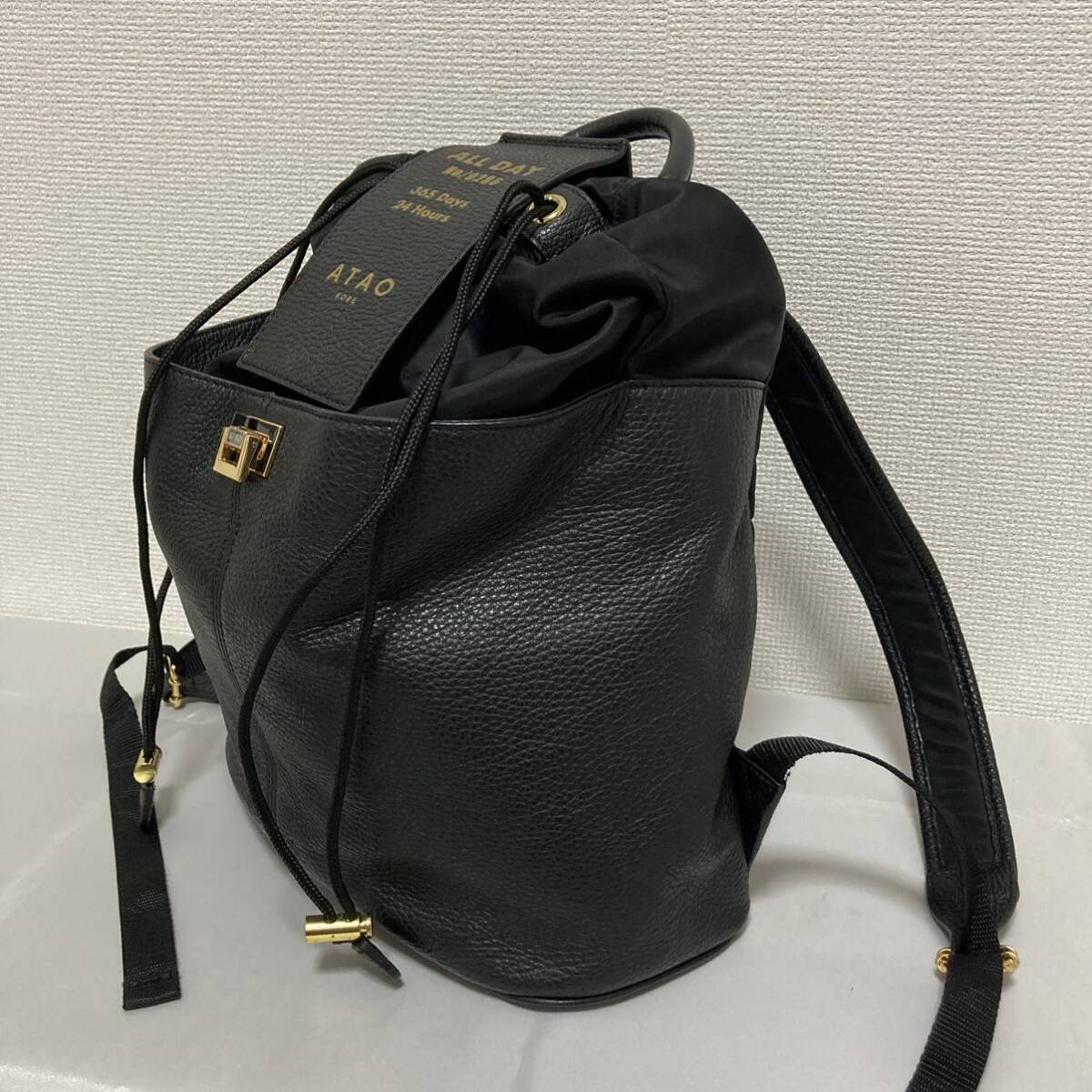 良品 ATAO アタオ オールデイ リュック バッグ レザー ナイロン 良品 ATAO アタオ オールデイ リュック バッグ レザー ナイロン