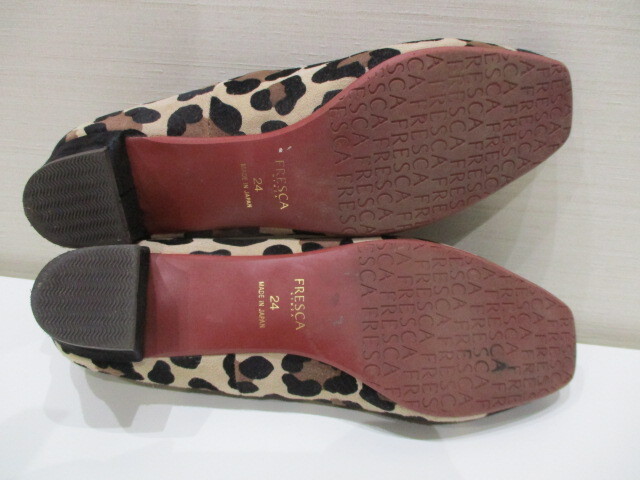 fre ska FRESCA Ginza yo shino ya leopard print leather shoes leather pumps free shipping 