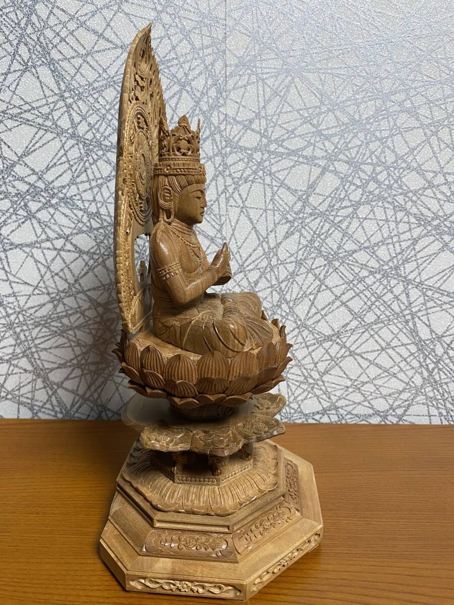 [1 jpy start ]. wooden Buddhist image large day .. seal times white .[. mountain white .]