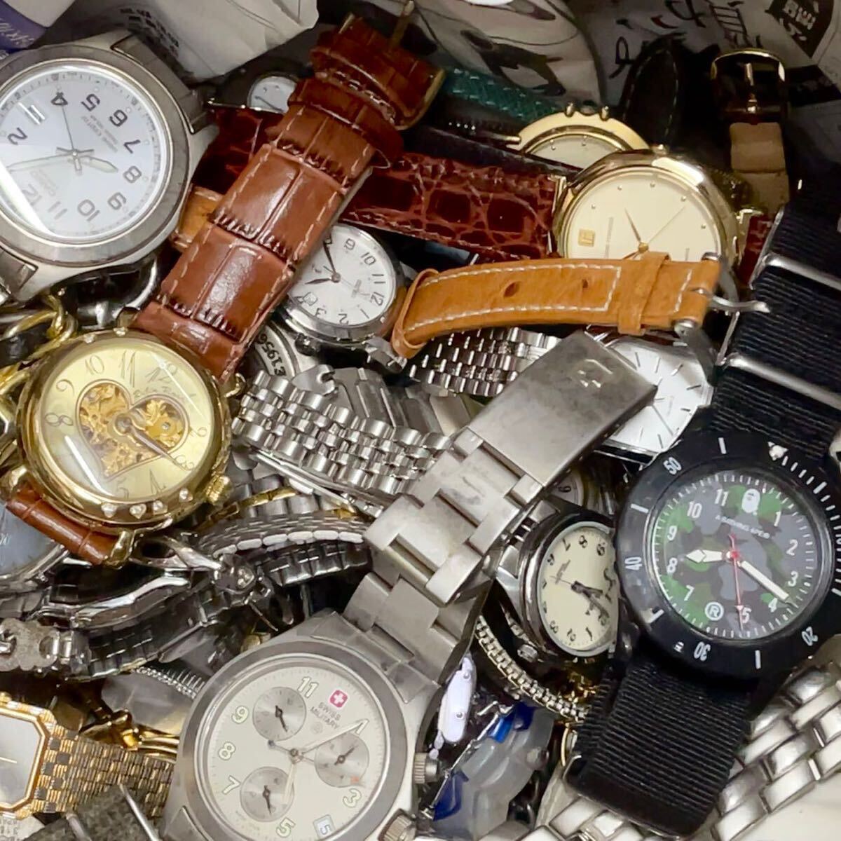 1円 腕時計 懐中時計 200個以上まとめ 大量セット 総重量約7.7kg 時計 SEIKO CASIO CITIZEN 等 いろいろ メンズ レディース ジャンク品_画像6
