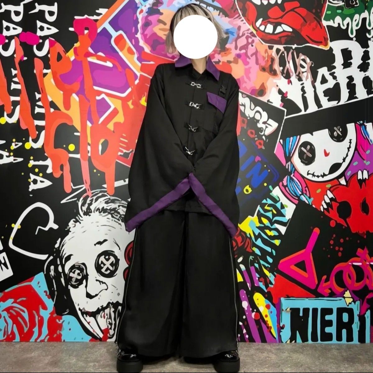 NieR FRONT BIT UNISEX着物袖JACKET【PURPLE】