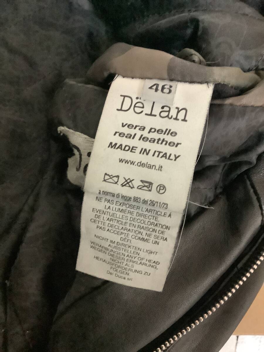 【美品】Delan デラン ★ イタリア製 シングルレザージャケット ライダースジャケット 46 ★_画像4