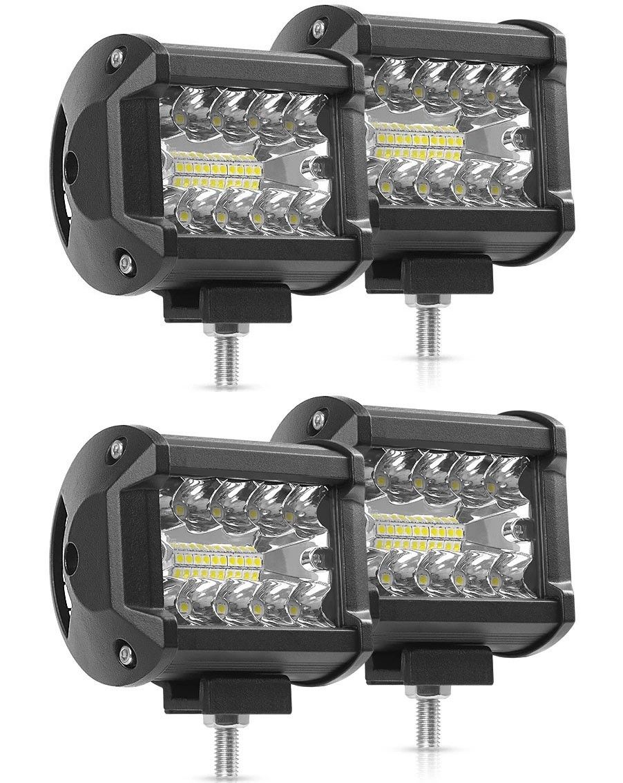 LED ワークライト 12V/24V 60W 4個 240W 作業灯  20灯 補助照明 荷台照明 フォグランプ トラック ダンプ