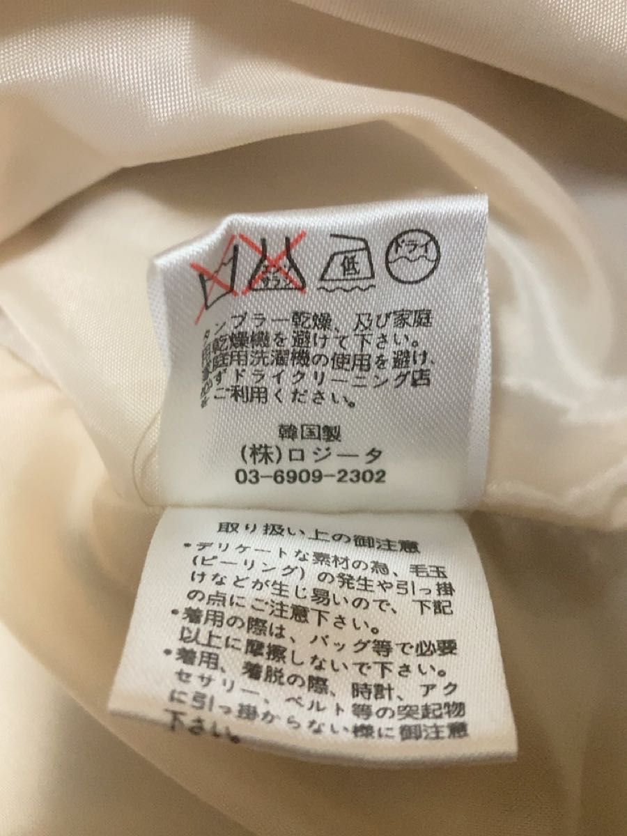 【美品】ROJITA ロジータ★スカーフ付きノーカラー春コート・ベージュ