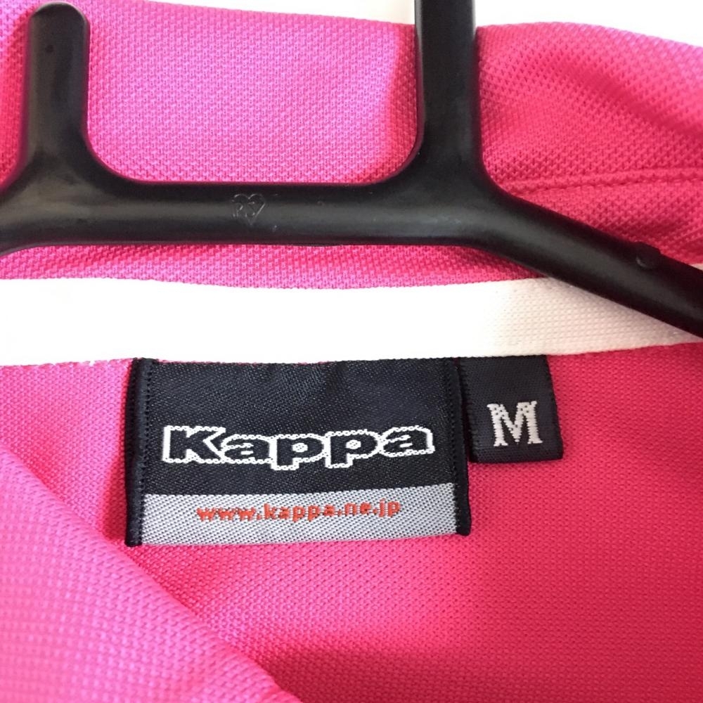 Kappa カッパ 半袖ポロシャツ ピンク×白 プリント バック無地 レディース M ゴルフウェア_画像3