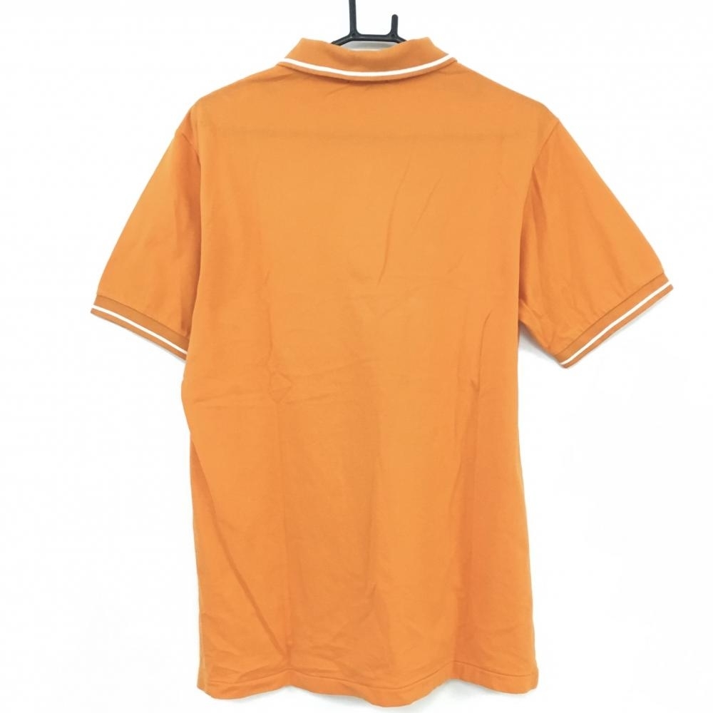 【美品】PEARLY GATES パーリーゲイツ 半袖ポロシャツ オレンジ×白 メンズ 5(L) ゴルフウェア_画像2
