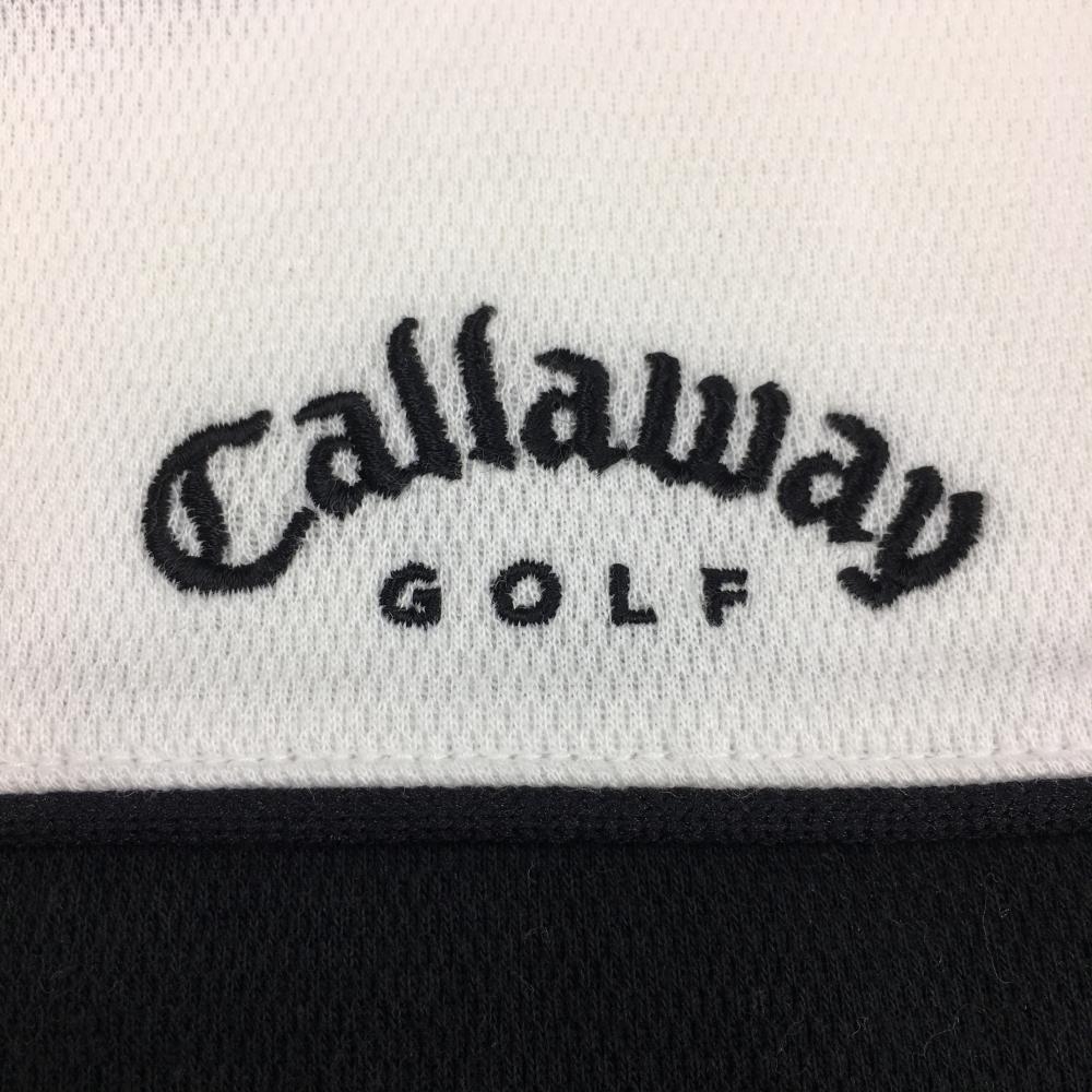Callaway キャロウェイ 長袖ポロシャツ 白×黒 ライン メンズ M ゴルフウェア_画像3