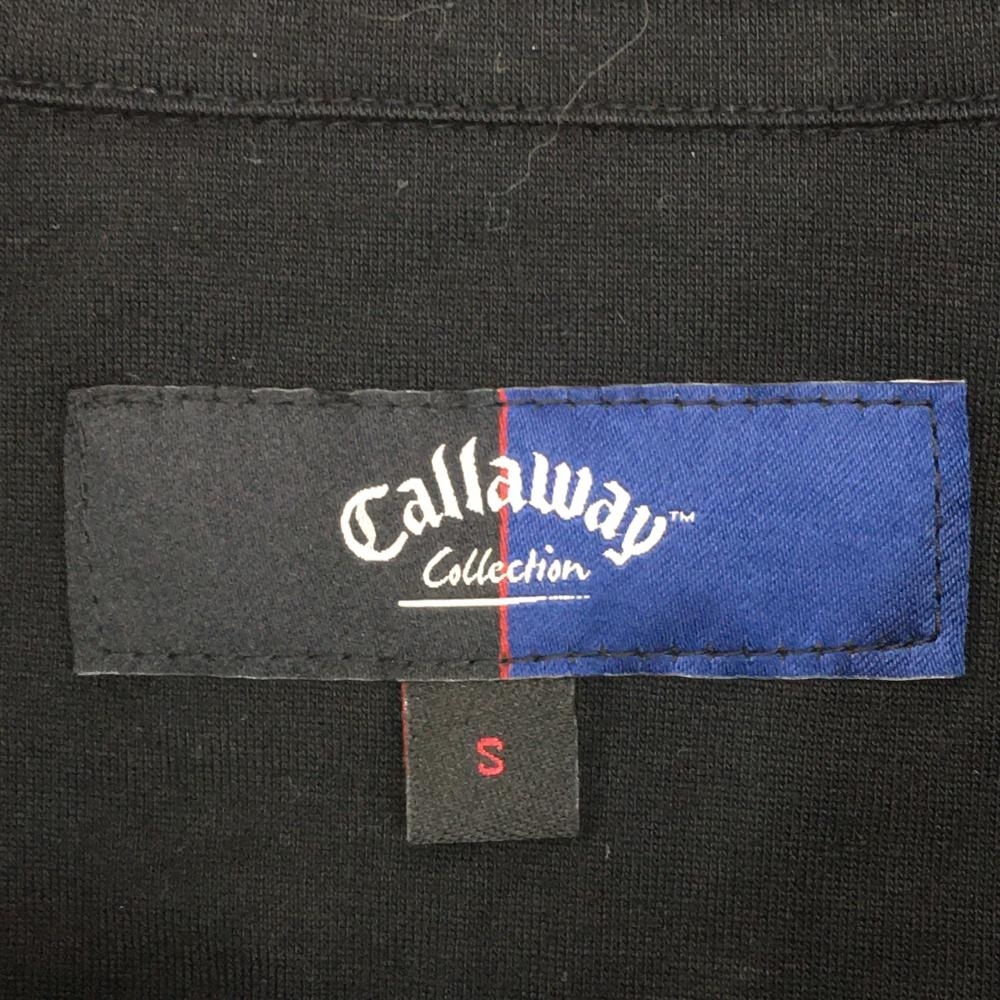 【美品】Callaway キャロウェイ 長袖ポロシャツ 黒×シルバー だまし絵プリント ポケット付 レディース S ゴルフウェア_画像4