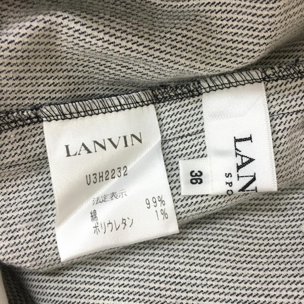 LANVIN SPORT ランバンスポール ハーフパンツ ダークネイビー×白 ストライプ 総柄 レディース 36 ゴルフウェア_画像3