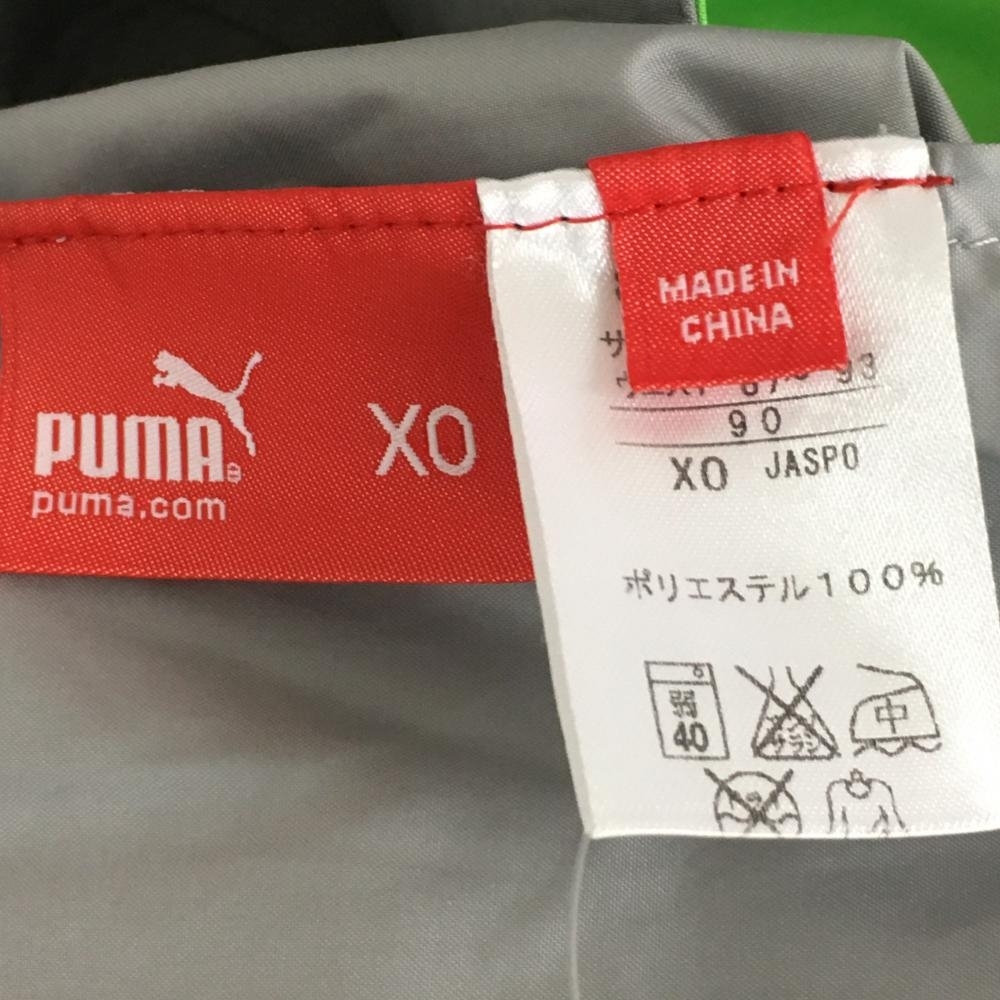 【美品】PUMA プーマ パンツ ライトグレー×ライトグリーン 薄手 裾一部ドット柄 ドローコード メンズ XO ゴルフウェア_画像7