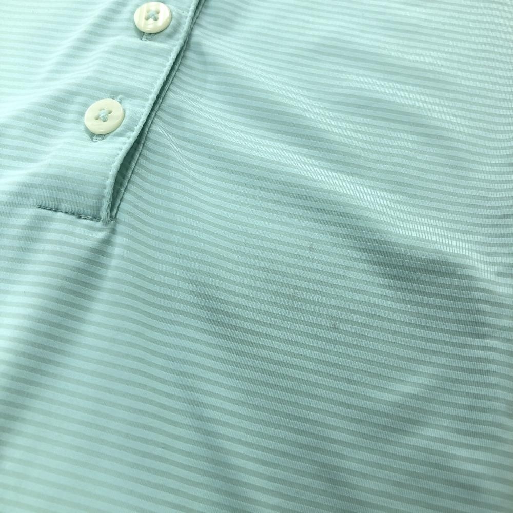 ナイキ 半袖ポロシャツ ライトグリーン系 ボーダー地模様 レディース M ゴルフウェア NIKE_画像6