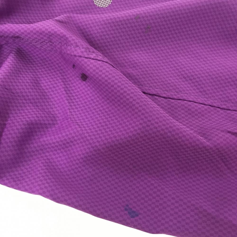  Puma jacket blouson purple × black 2WAY sleeve demountable total pattern men's L Golf wear * with translation * PUMA