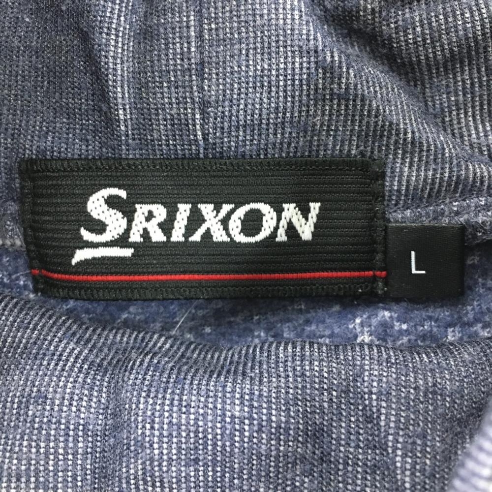 スリクソン 長袖ハイネックシャツ ネイビー×白 裏微起毛 メンズ L ゴルフウェア SRIXON_画像5