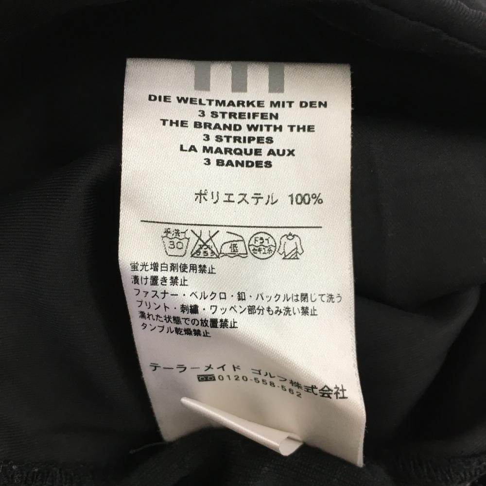 アディダス 半袖ハイネックシャツ 黒×白 ハーフジップ サイドライン レディース M/M ゴルフウェア adidas_画像5