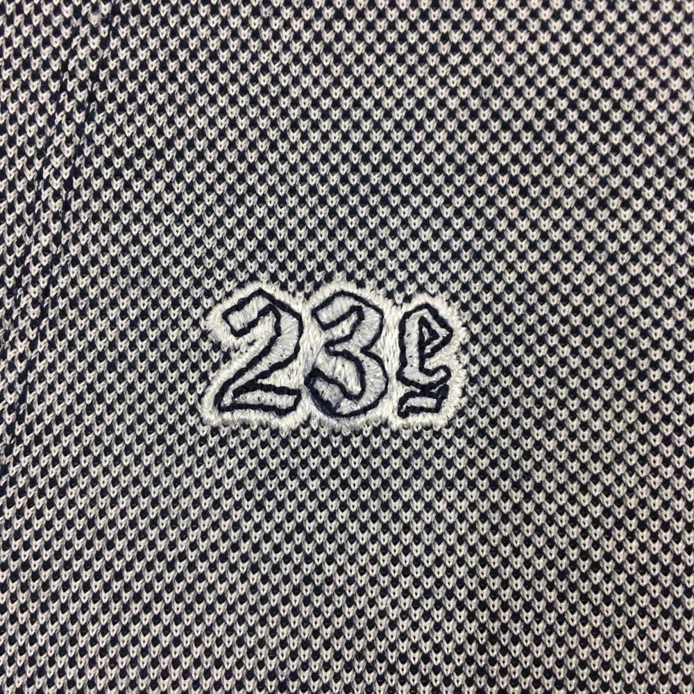 【美品】23区スポーツ 長袖ハイネックシャツ ネイビー×白 ハーフジップ レイヤードデザイン レディース II ゴルフウェア 23区_画像3