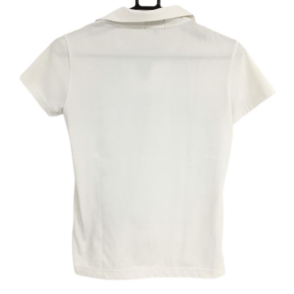 パーリーゲイツ 半袖スキッパーシャツ 白×グレー プリントロゴ レディース 1(M) ゴルフウェア PEARLY GATES_画像2