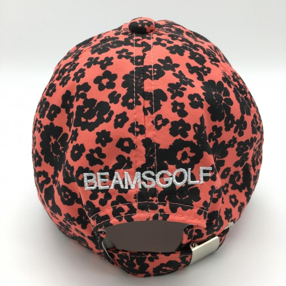 ビームスゴルフ キャップ ピンク×黒 花総柄 56-58cm ゴルフウェア BEAMS GOLF_画像4