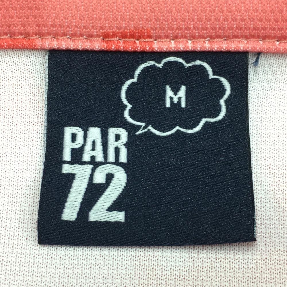 【美品】PAR72 パーセッタンタドゥエ 半袖ポロシャツ ピンク×レッド ロゴ総柄 レディース M ゴルフウェア_画像4