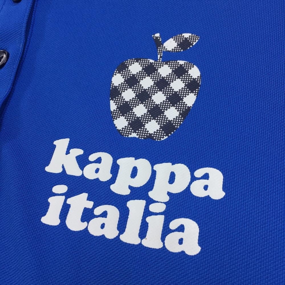  Kappa рубашка-поло с коротким рукавом голубой × белый Apple принт воротник Logo женский M Golf одежда Kappa