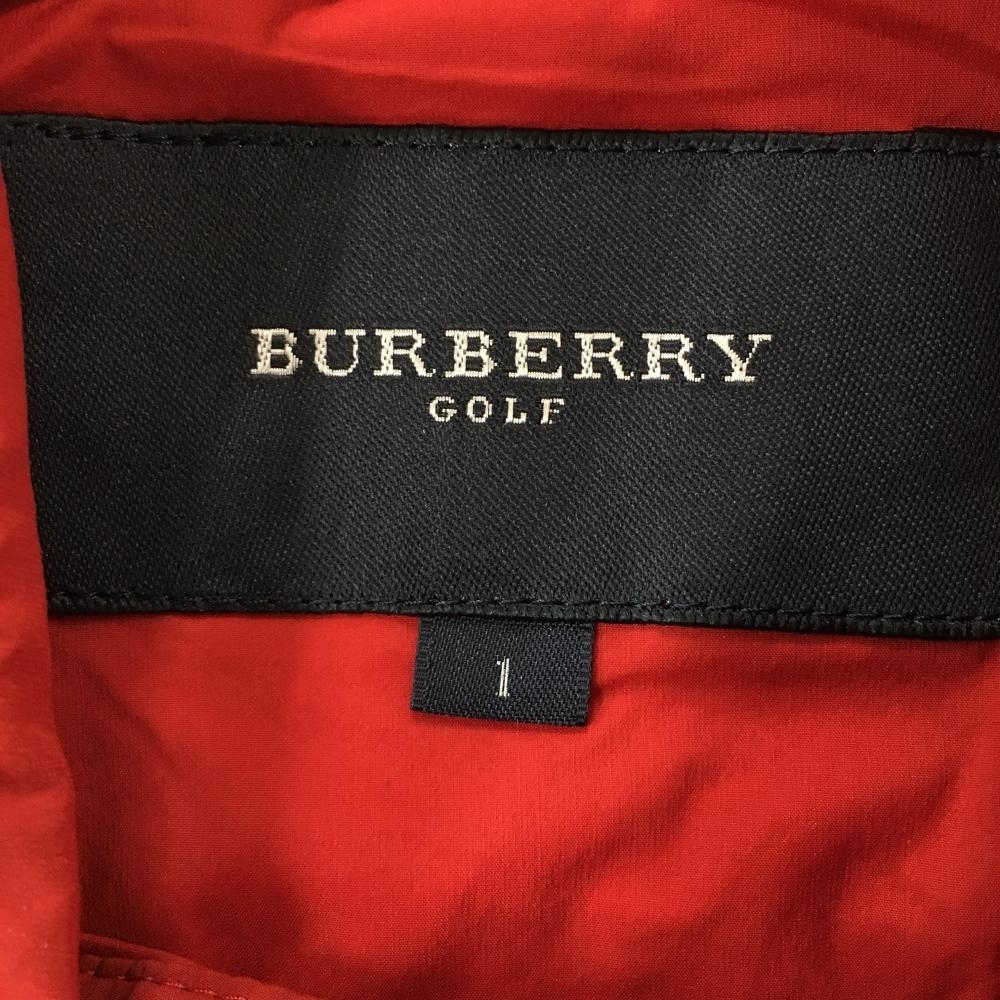 バーバリーゴルフ 半袖ジャケット レッド 薄手 ストレッチ レディース 1(M) ゴルフウェア BURBERRY GOLF_画像4