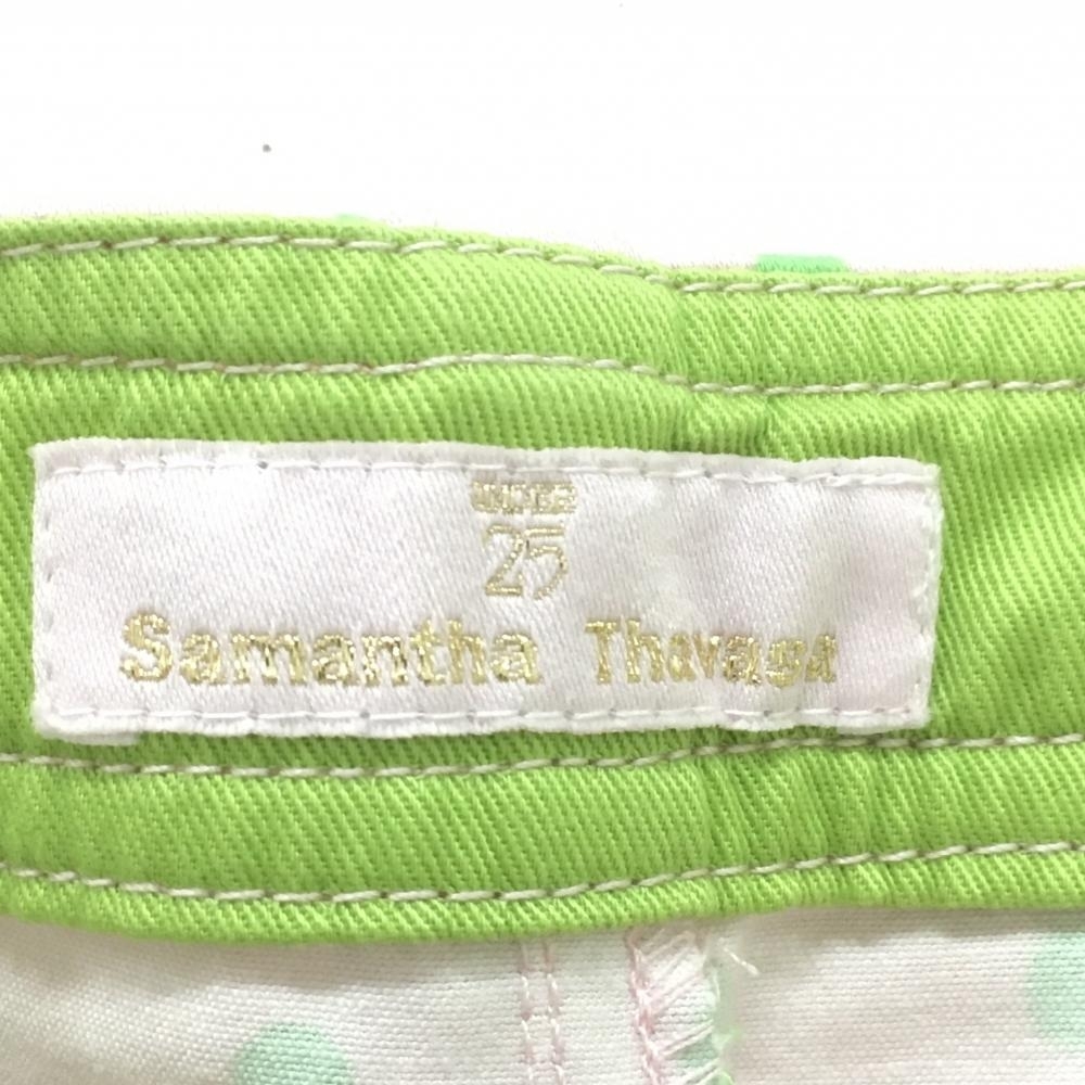 【超美品】サマンサタバサ UNDER25 プリーツスカート ピンク×ライトグリーン ドット柄 レディース M ゴルフウェア Samantha Thavasaの画像5