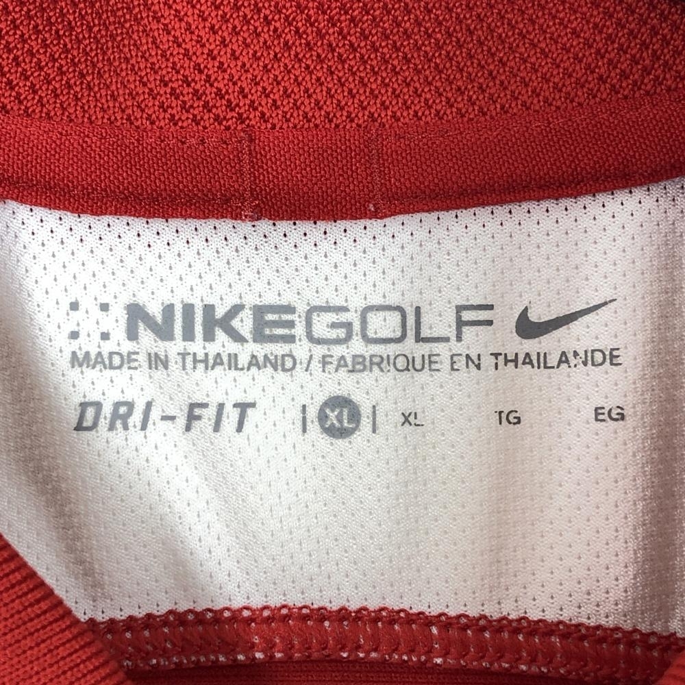 【超美品】ナイキゴルフ 半袖ポロシャツ レッド×白 後ろ一部メッシュ DRI-FIT メンズ XL ゴルフウェア NIKE_画像5