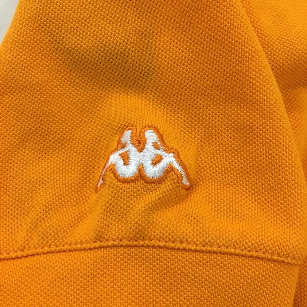 カッパ 半袖ポロシャツ オレンジ×白 前立てフリル レディース M ゴルフウェア Kappa_画像4