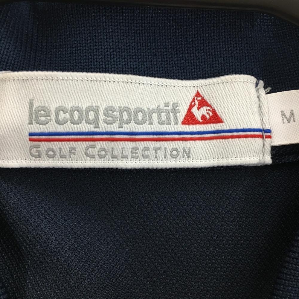 【超美品】ルコック 半袖ポロシャツ ネイビー×白 ストレッチ ロゴプリント レディース M ゴルフウェア le coq sportif_画像5