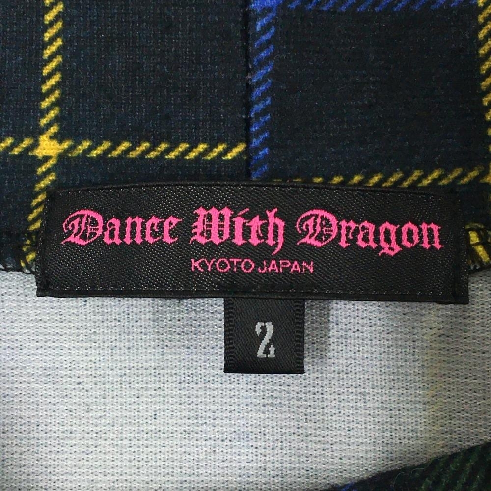 【美品】ダンスウィズドラゴン×Disney 長袖ハイネックシャツ グリーン×ネイビー レディース 2(Ｍ) ゴルフウェア Dance With Dragon_画像4
