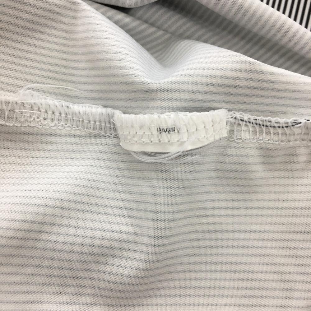 プーマ 半袖ポロシャツ 白×黒 細ストライプ 一部チェック柄 DRYCELL メンズ M ゴルフウェア PUMA_画像5