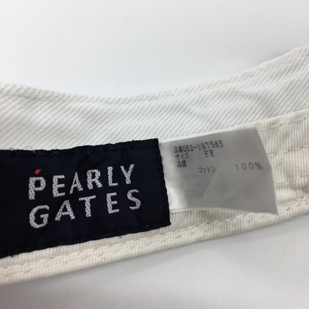 パーリーゲイツ サンバイザー 白×ブルー 2ライン ラビット FR ゴルフウェア PEARLY GATES_画像7