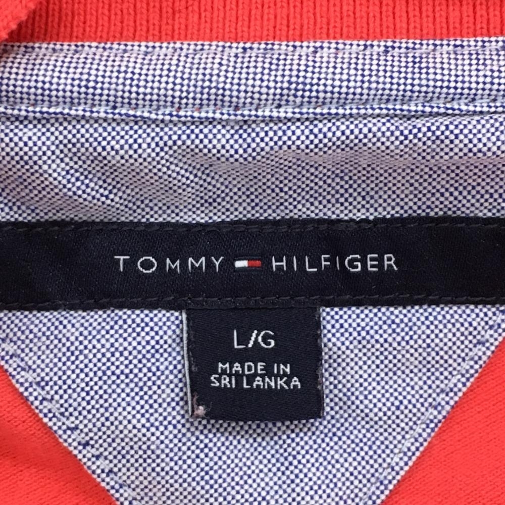 トミーヒルフィガー 半袖ポロシャツ ピンクレッド シンプル ストレッチ レディース L/G ゴルフウェア Tommy Hilfiger Golf_画像3