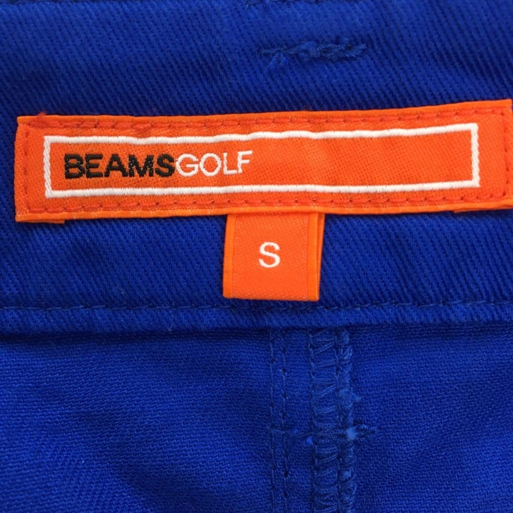 【美品】ビームスゴルフ スカート ブルー×白 バックロゴプリント コットン100％ レディース S ゴルフウェア BEAMS GOLF_画像4