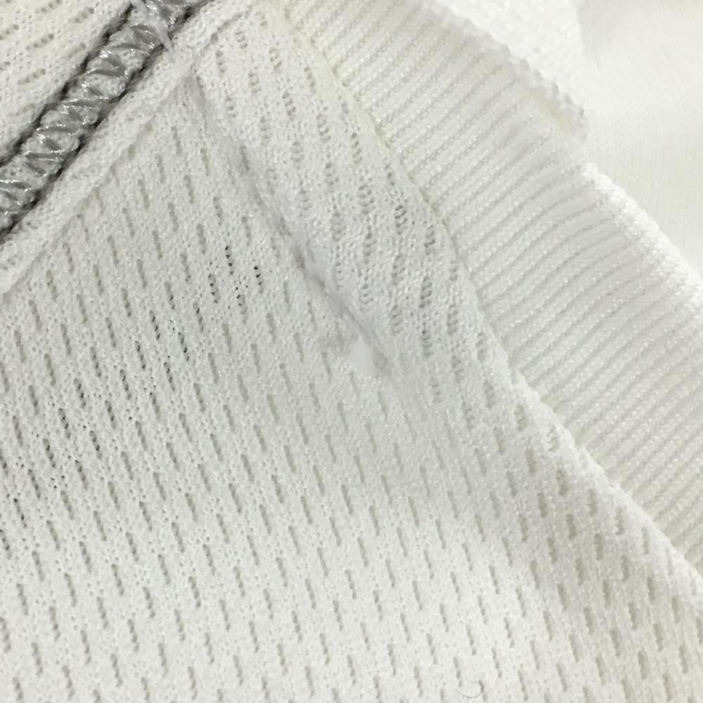 【美品】ルコック 七分袖襟付きシャツ 白×グレー メッシュ メンズ L ゴルフウェア le coq sportif_画像6