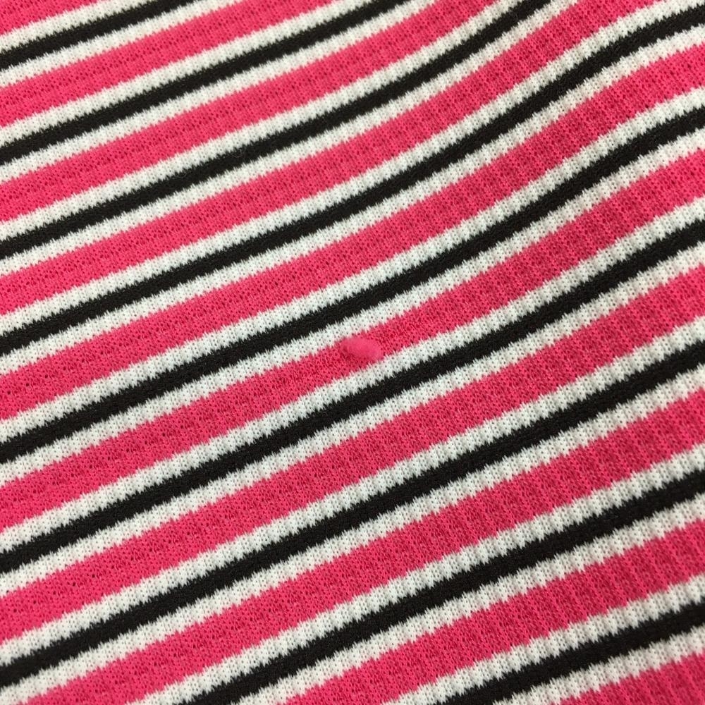 ビバハート 半袖ポロシャツ ピンク×黒×白 ボーダー ハート レディース 40 ゴルフウェア VIVA HEART_画像8