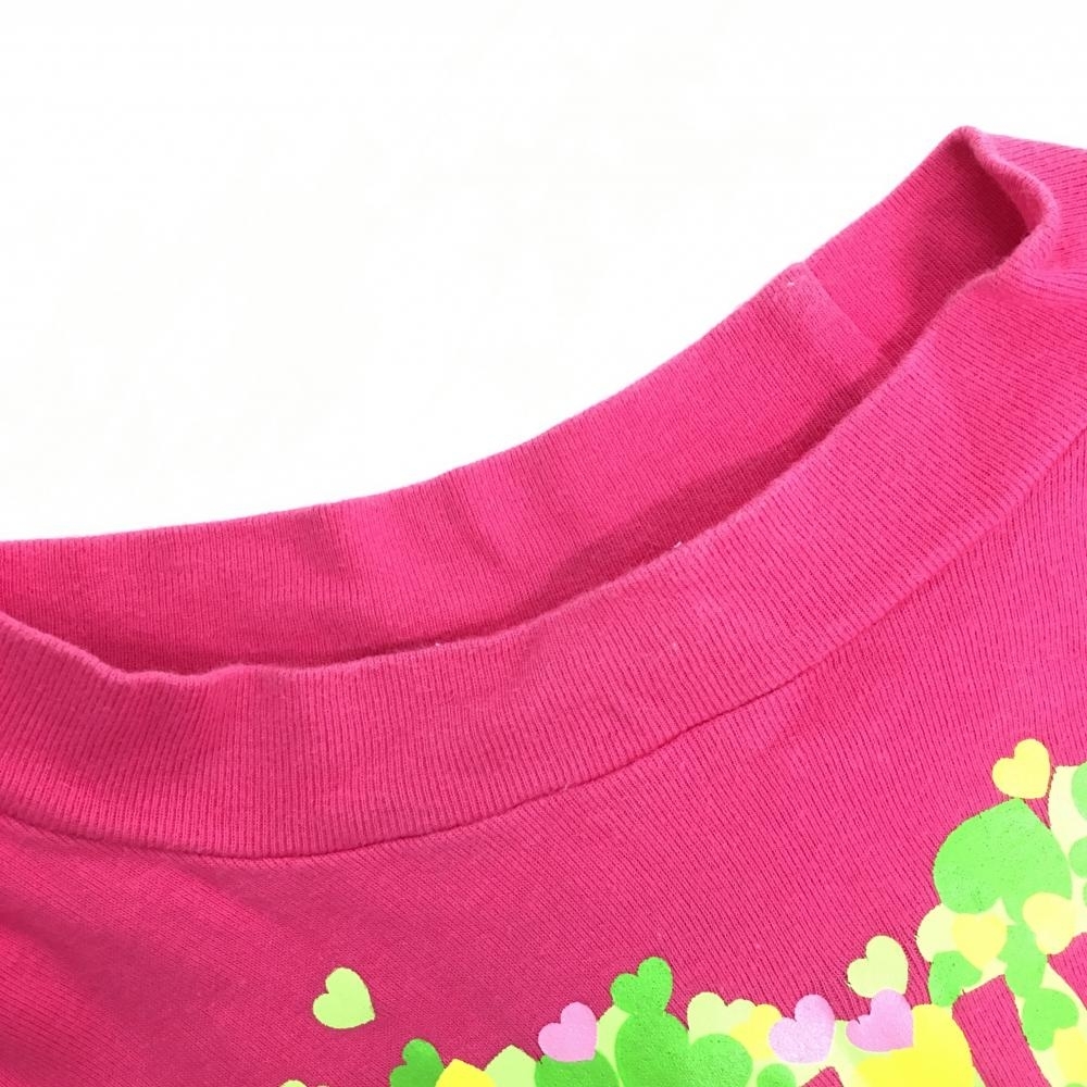 【美品】ビバハート 半袖Tシャツ ピンク ハートプリント レディース 42 ゴルフウェア VIVA HEART_画像6