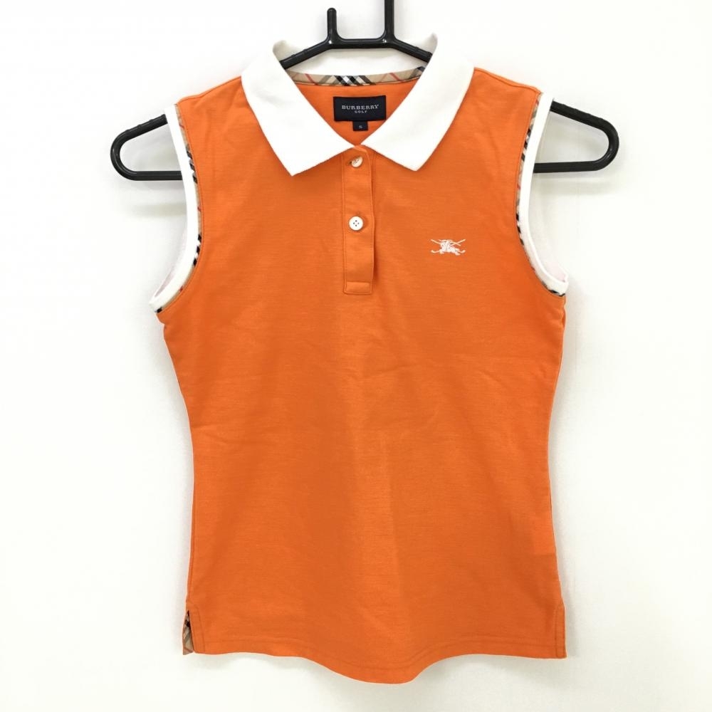  Burberry безрукавка рубашка-поло orange × белый Logo .... женский S Golf одежда BURBERRY GOLF
