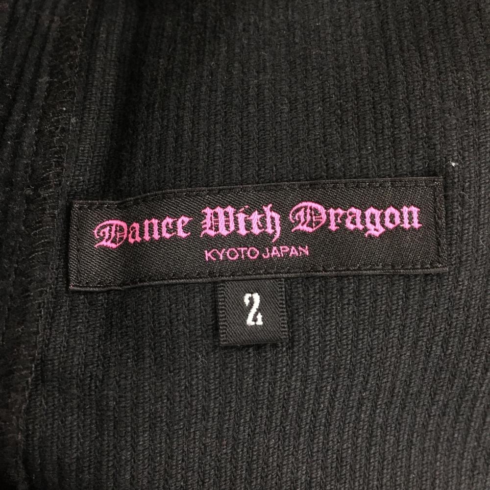 【美品】ダンスウィズドラゴン コーデュロイキュロットスカート 黒 ポケットボア レディース 2(M) ゴルフウェア Dance With Dragon_画像4