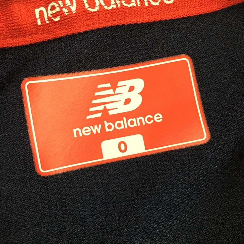 【美品】ニューバランス 半袖ポロシャツ 白×ネイビー 総柄 レディース 0(S) ゴルフウェア New Balance_画像3