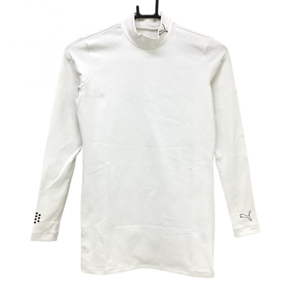 [ new goods ] Puma long sleeve high‐necked inner shirt white neck Logo .... reverse side the smallest nappy lady's M Golf wear PUMA