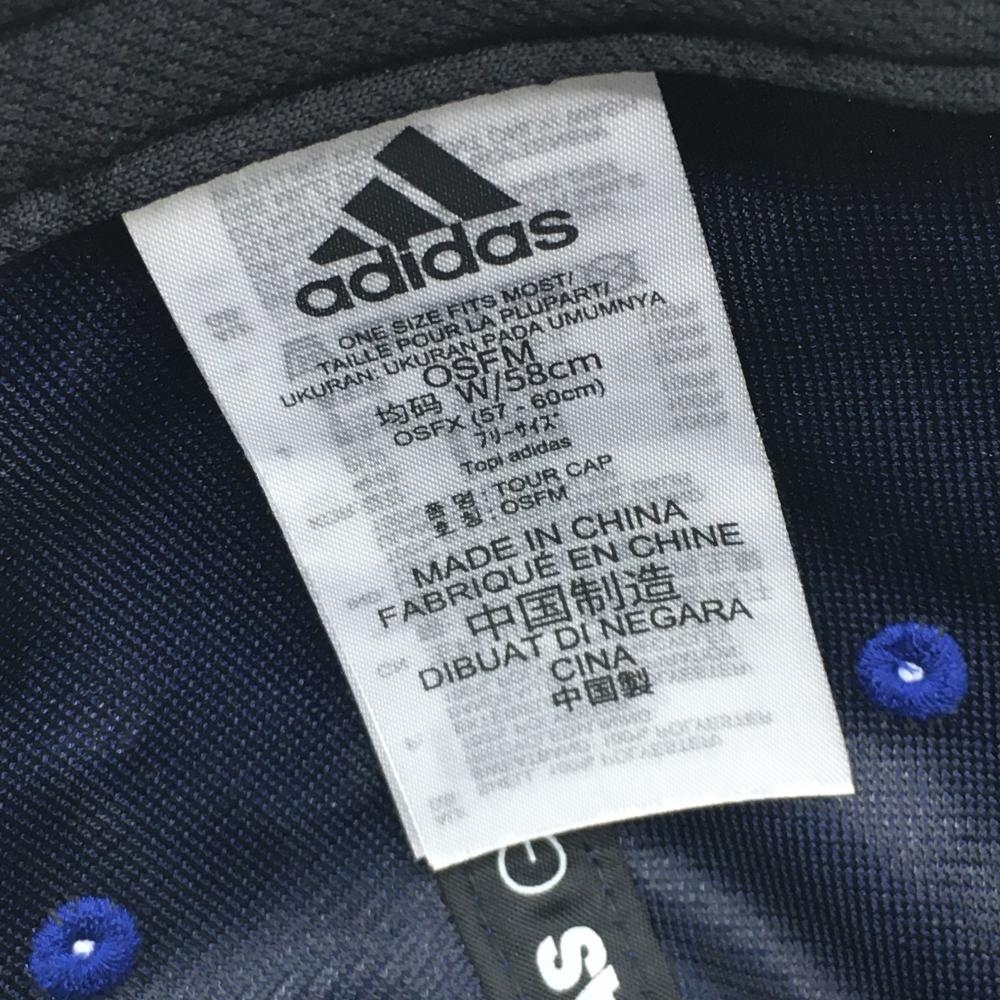 【超美品】アディダス キャップ ブルー×イエロー ロゴ刺しゅう 57-60cm/フリーサイズ ゴルフウェア adidasの画像8
