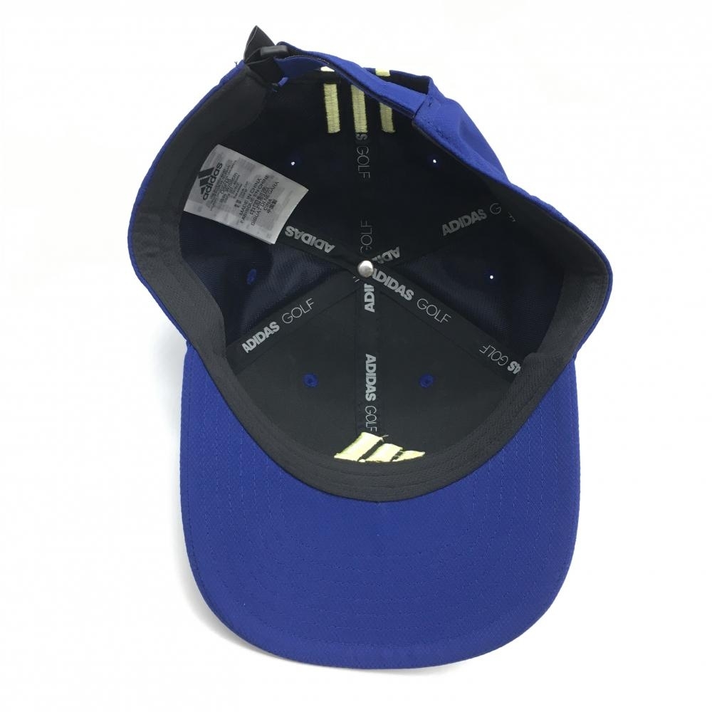【超美品】アディダス キャップ ブルー×イエロー ロゴ刺しゅう 57-60cm/フリーサイズ ゴルフウェア adidasの画像6